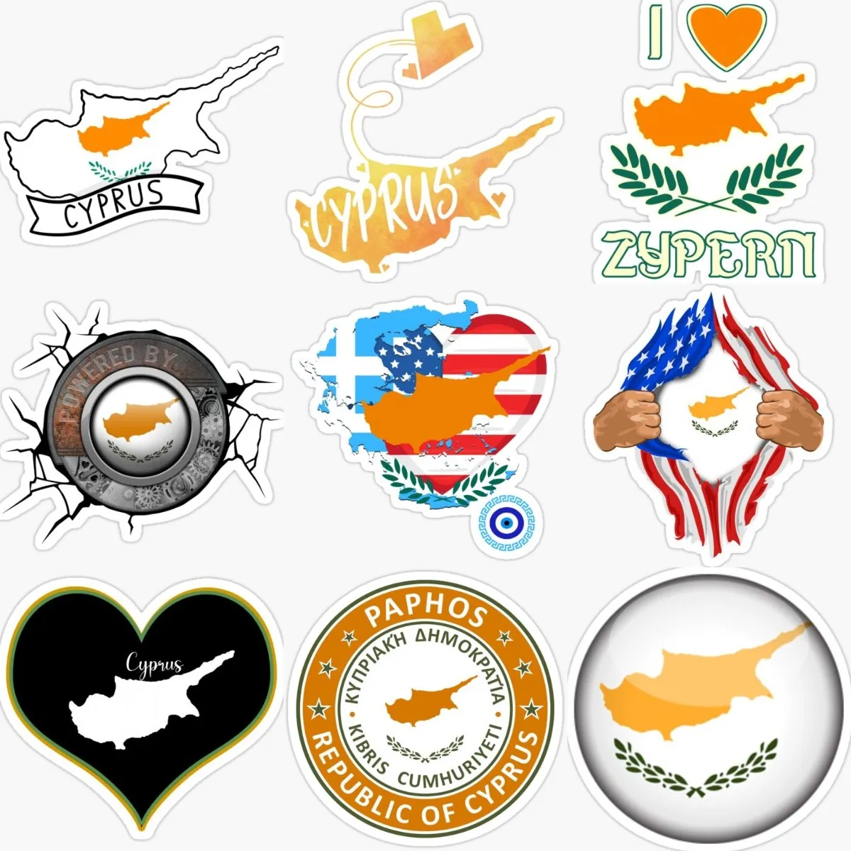 Car Accessories Cyprus - Creative Cyprus Flag Map PVC Waterproof