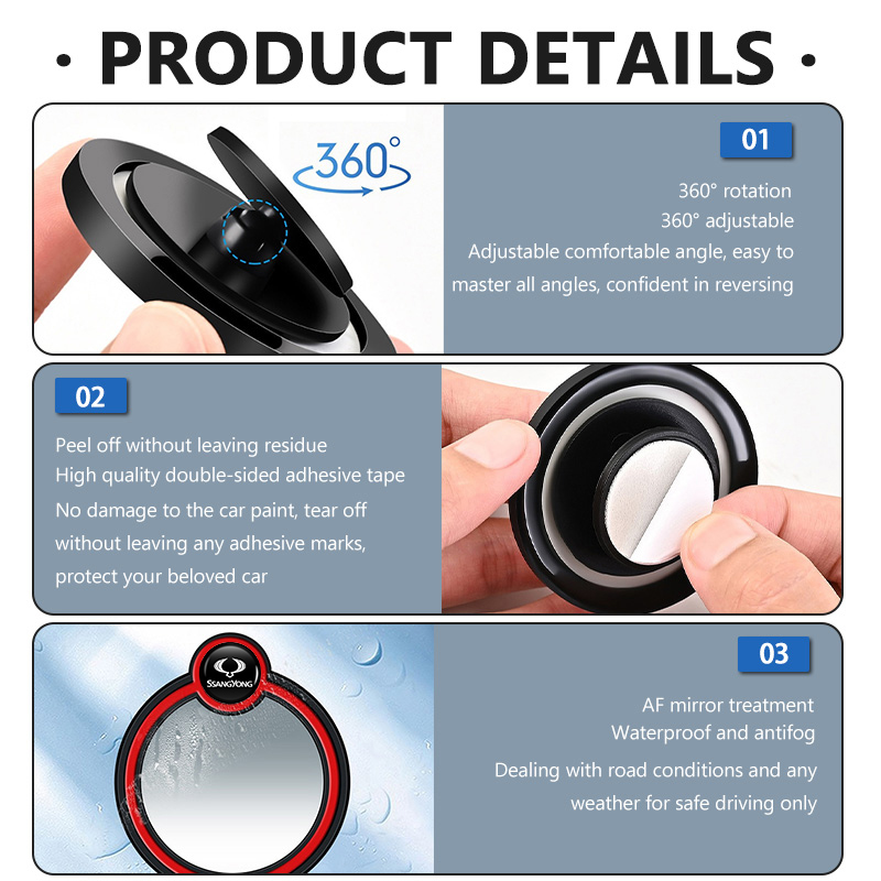 2Pcs Car 360° Rotation Blind S - Car Blind Spot Mirror 评论和价格