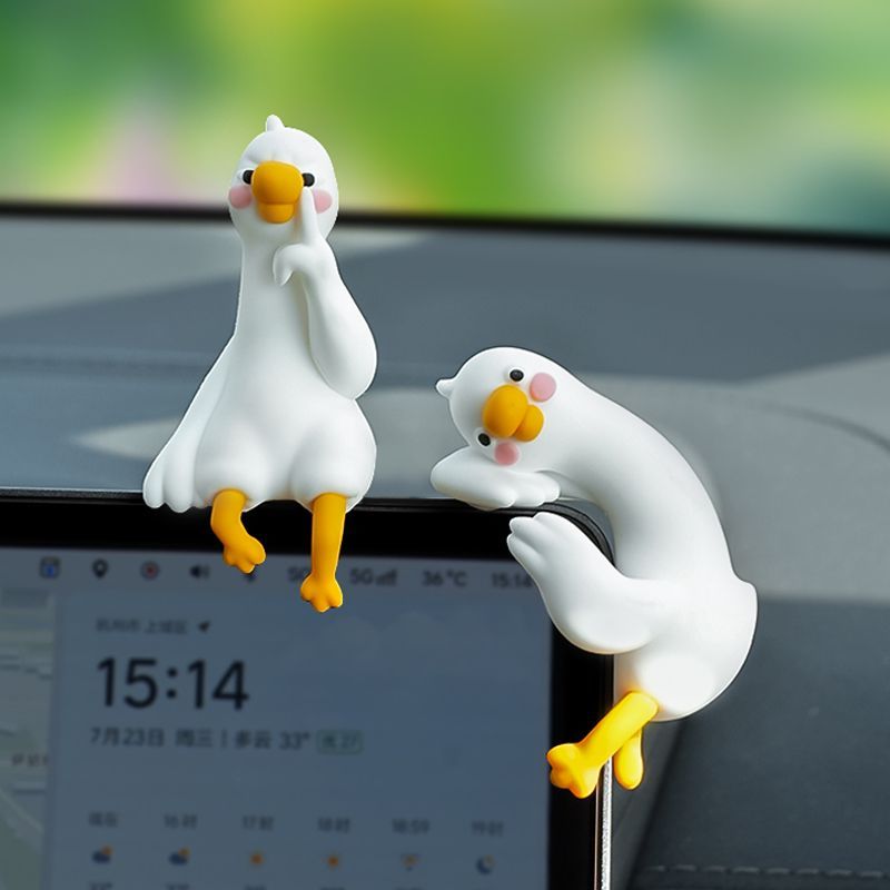 Cute Cartoon White Duck Car Di - Car Accessories For Interior 评论和价格