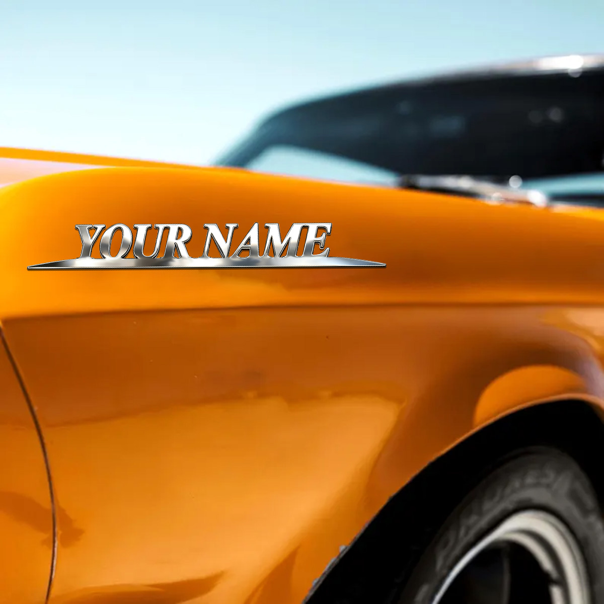 Metal Trendy YOUR NAME Sticker - Car Accessories Gifts 评论和价格