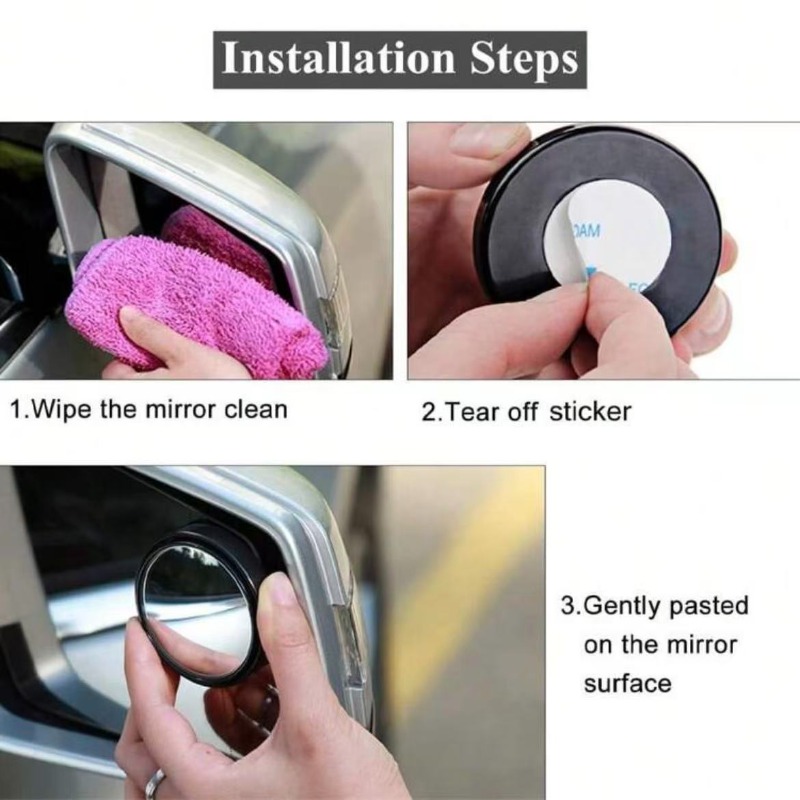 2Pcs Round Frame Convex Blind  - Car Blind Spot Mirror 评论和价格