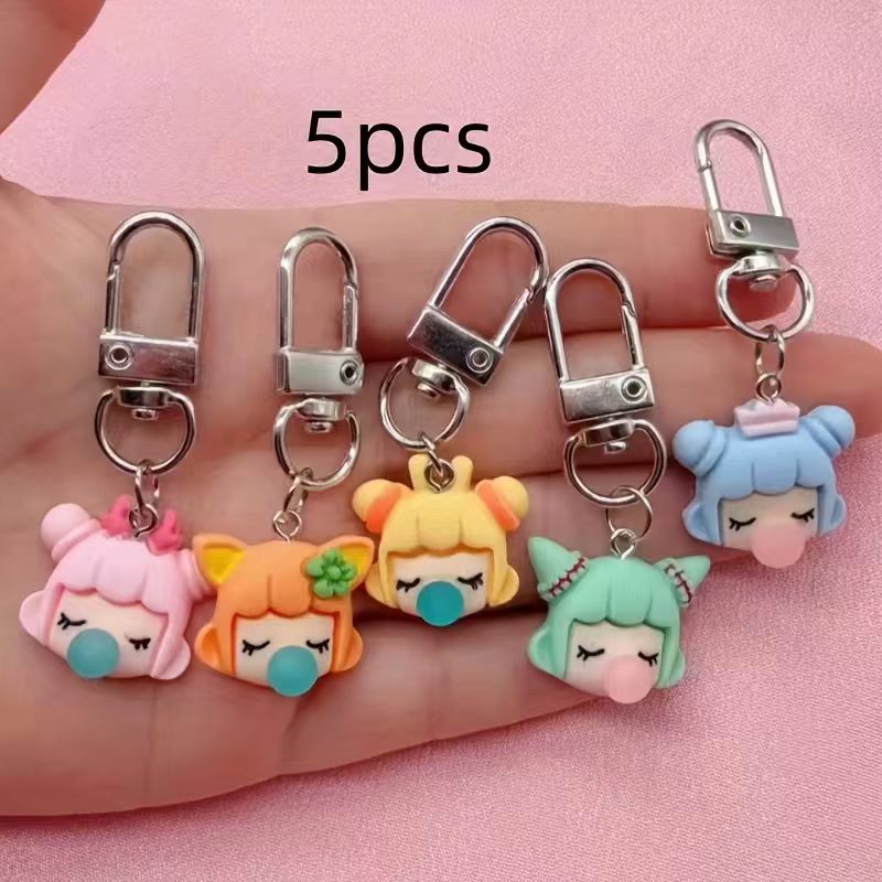 5pcs resin girl keychain, suit - Car Accessories Gifts 评论和价格