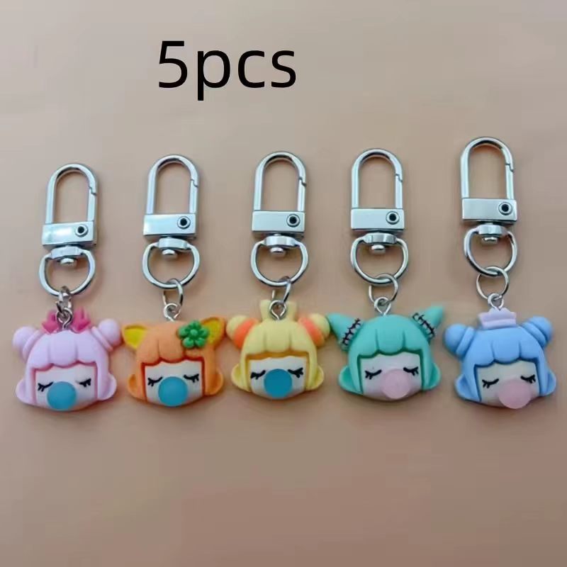 5pcs resin girl keychain, suit - Car Accessories Gifts 评论和价格