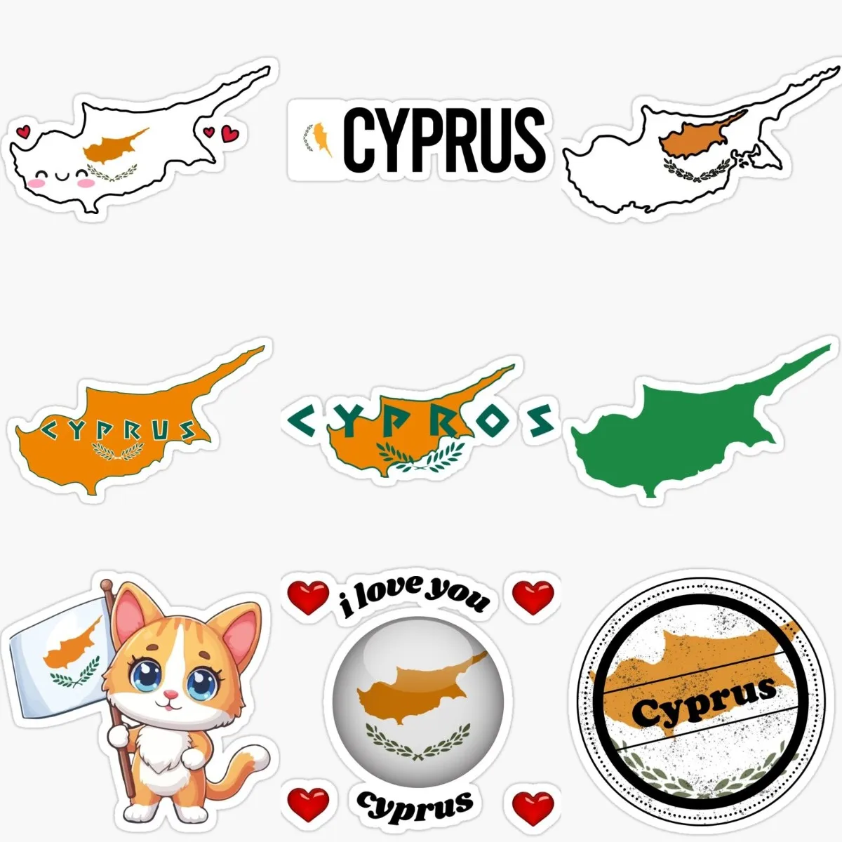 Creative Cyprus Flag Map Water - Car Accessories Cyprus 评论和价格